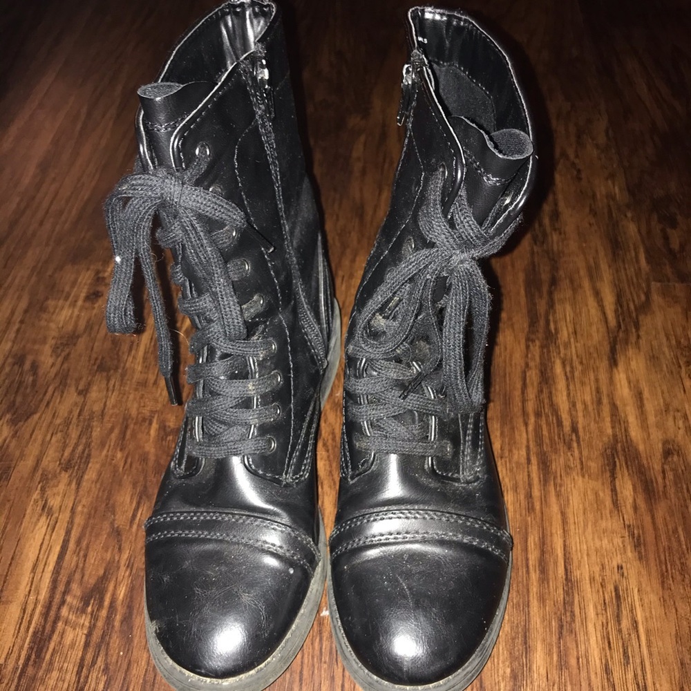 Black Lace Up Zipper Judson Boots